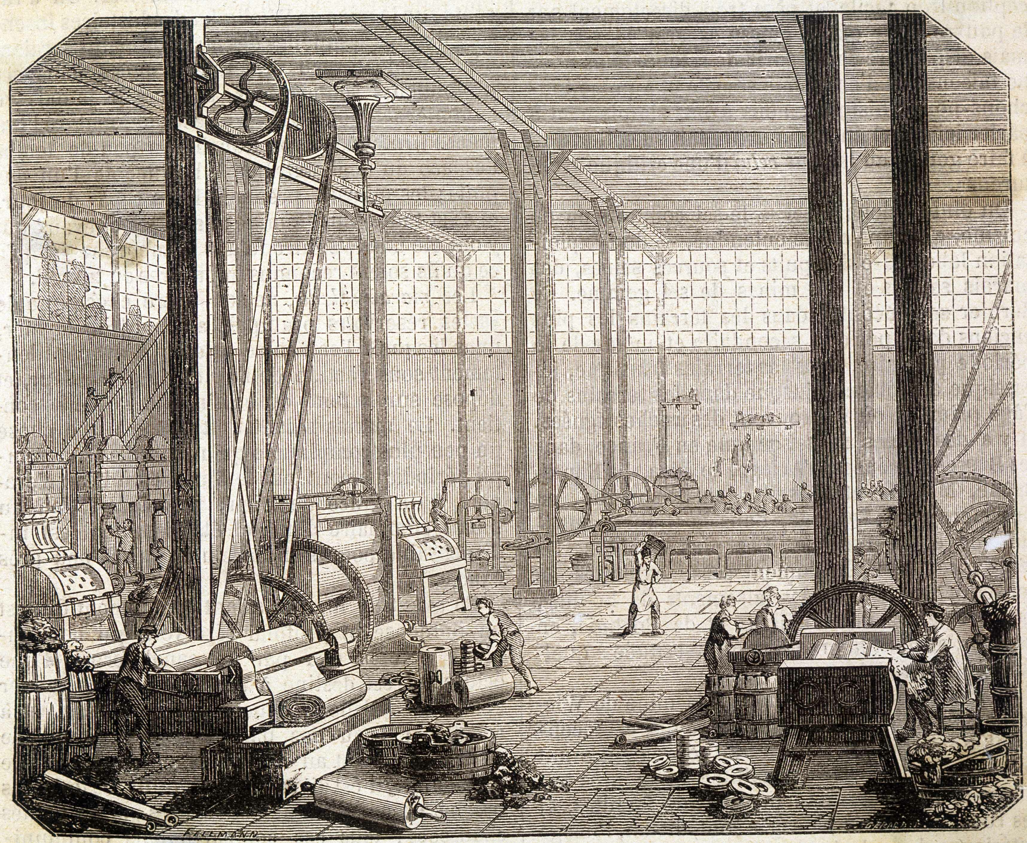 a French rubber factory circa 1899